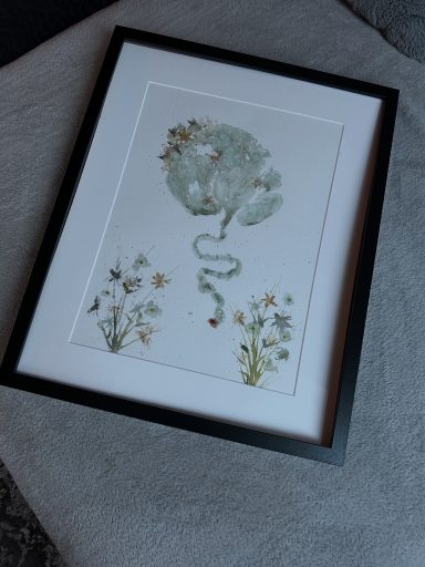 PLAZENTA, PLAZENTAKUNST, AMNIONMOND, PLAZENTAABDRUCK, AQUARELL, AQUARELLMALEREI, PLAZENTAMALEREI