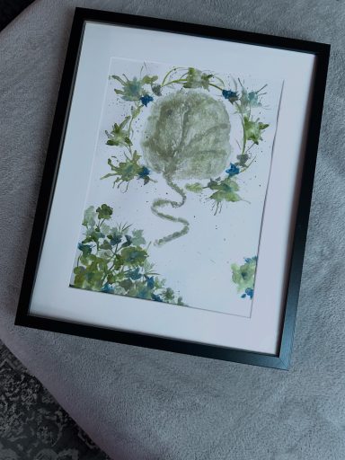 PLAZENTA, PLAZENTAKUNST, AMNIONMOND, PLAZENTAABDRUCK, AQUARELL, AQUARELLMALEREI, PLAZENTAMALEREI